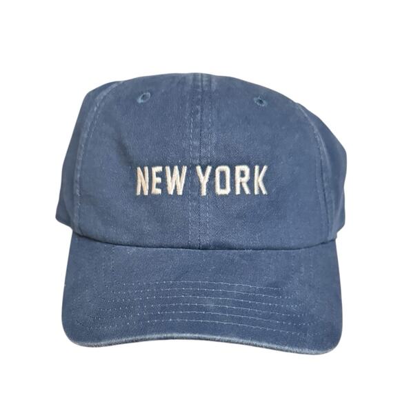 American Needle Anthropologie New York Blue Baseball Hat Vintage Inspired Denim - Picture 1 of 7